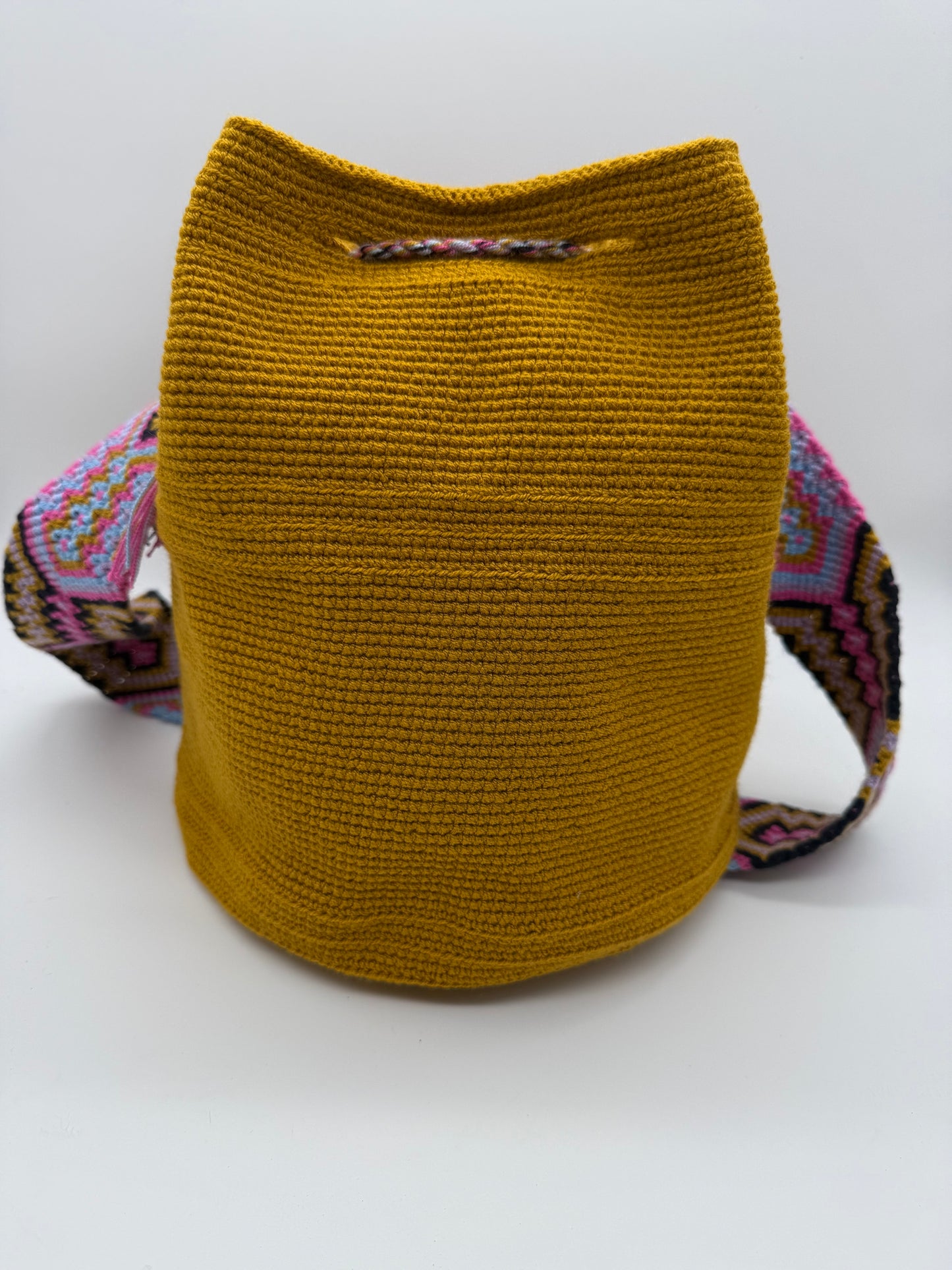 Handcrafted Wayuu Bag with Colorful Woven Strap & Tassels